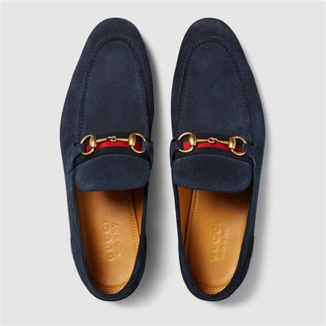 blue gucci loafers leather|Gucci suede loafer.